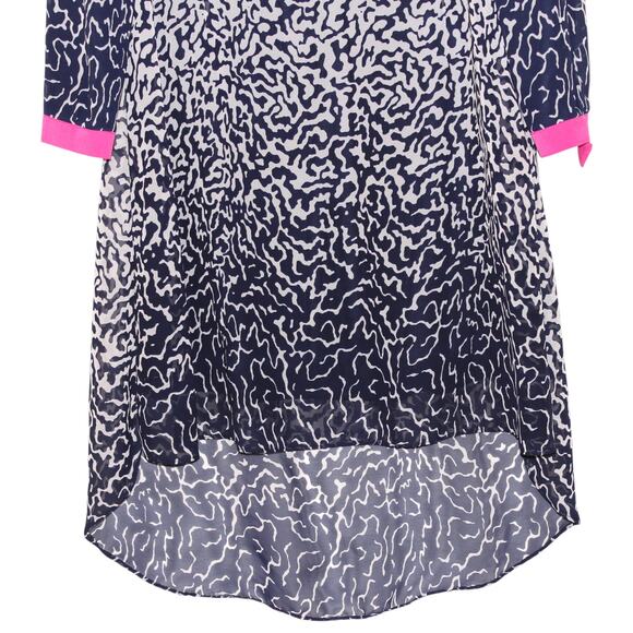 Blue Pink White Polka Dot Tunic Dress Size Large - Picture 2 of 5